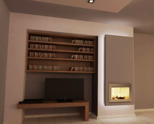 Arki Topo – Architecture & Topography - Fireplace design for an apartment, Argiroupoli, Attiki, Greece