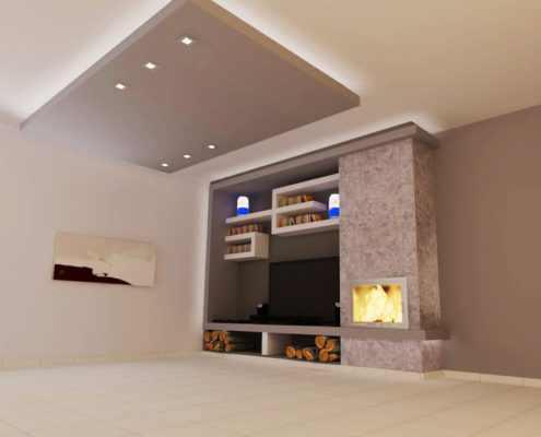 Arki Topo – Architecture & Topography - Fireplace design for an apartment, Argiroupoli, Attiki, Greece